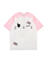 'Tenki Cat' Streetstyle Kawaii Oversized Skull Shirts