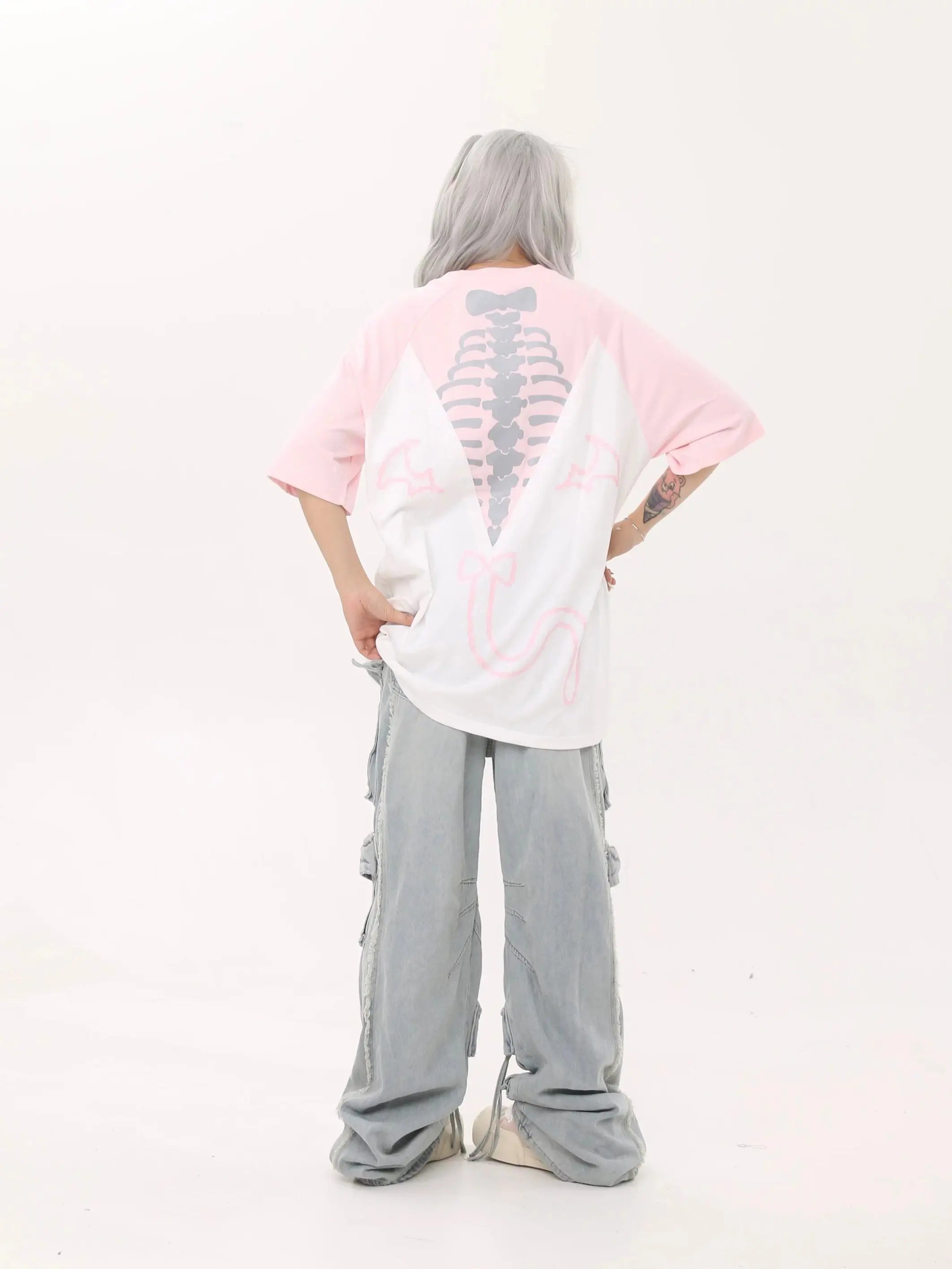 'Tenki Cat' Streetstyle Kawaii Oversized Skull Shirts