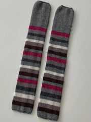 'Cookies' Thick Knitted Striped Contrasting Pile Socks