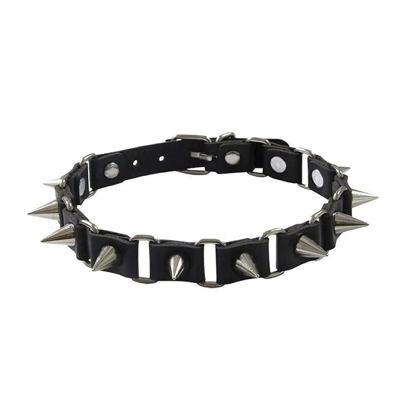 'Thorns' Rivet Punk Pu Choker