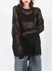 'Throw it Away' Punk Star Oversized Mesh Smock