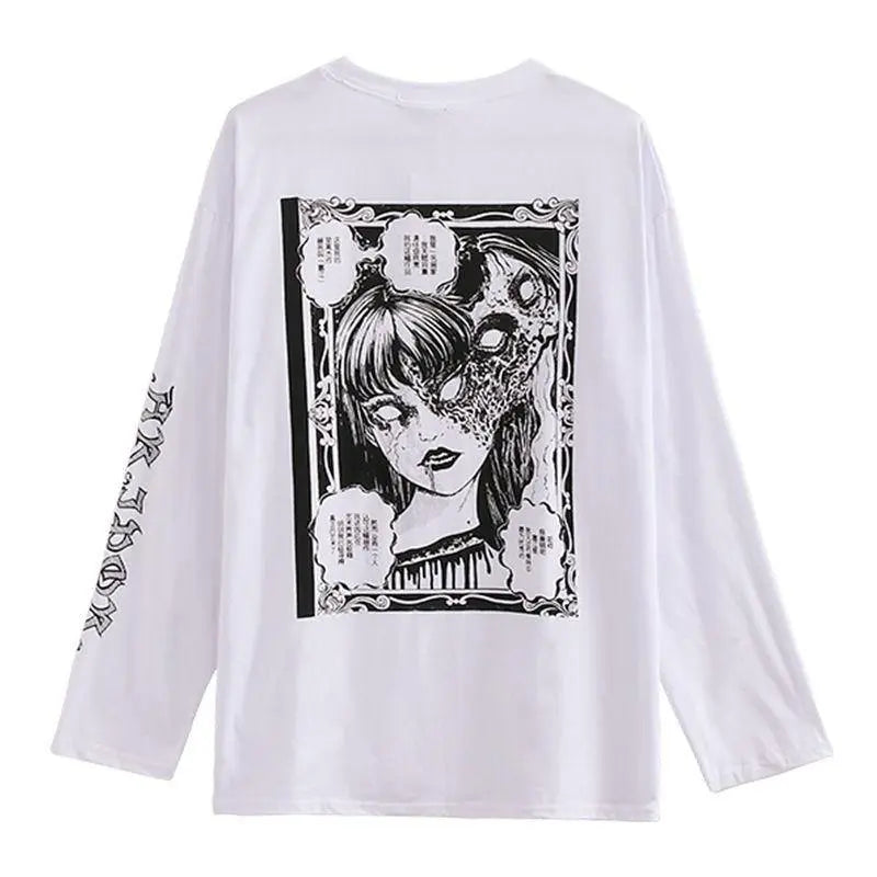 'Tomie' Printed Cotton Harajuku Shirts