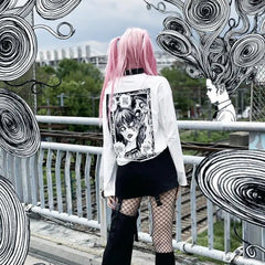 'Tomie' Printed Cotton Harajuku Shirts