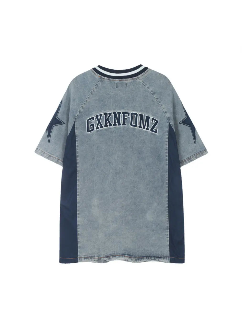 'Top Player' Streetstyle Denim Color Oversized Shirts