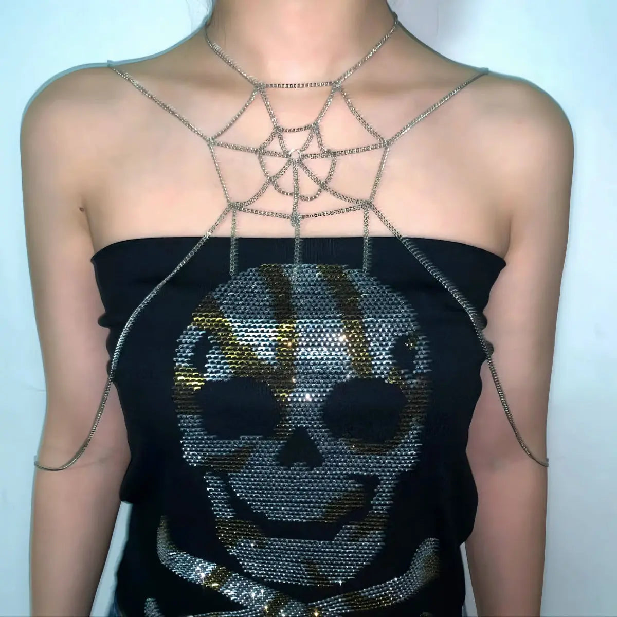 'Trapped' Punk Spider Web  Body Chain