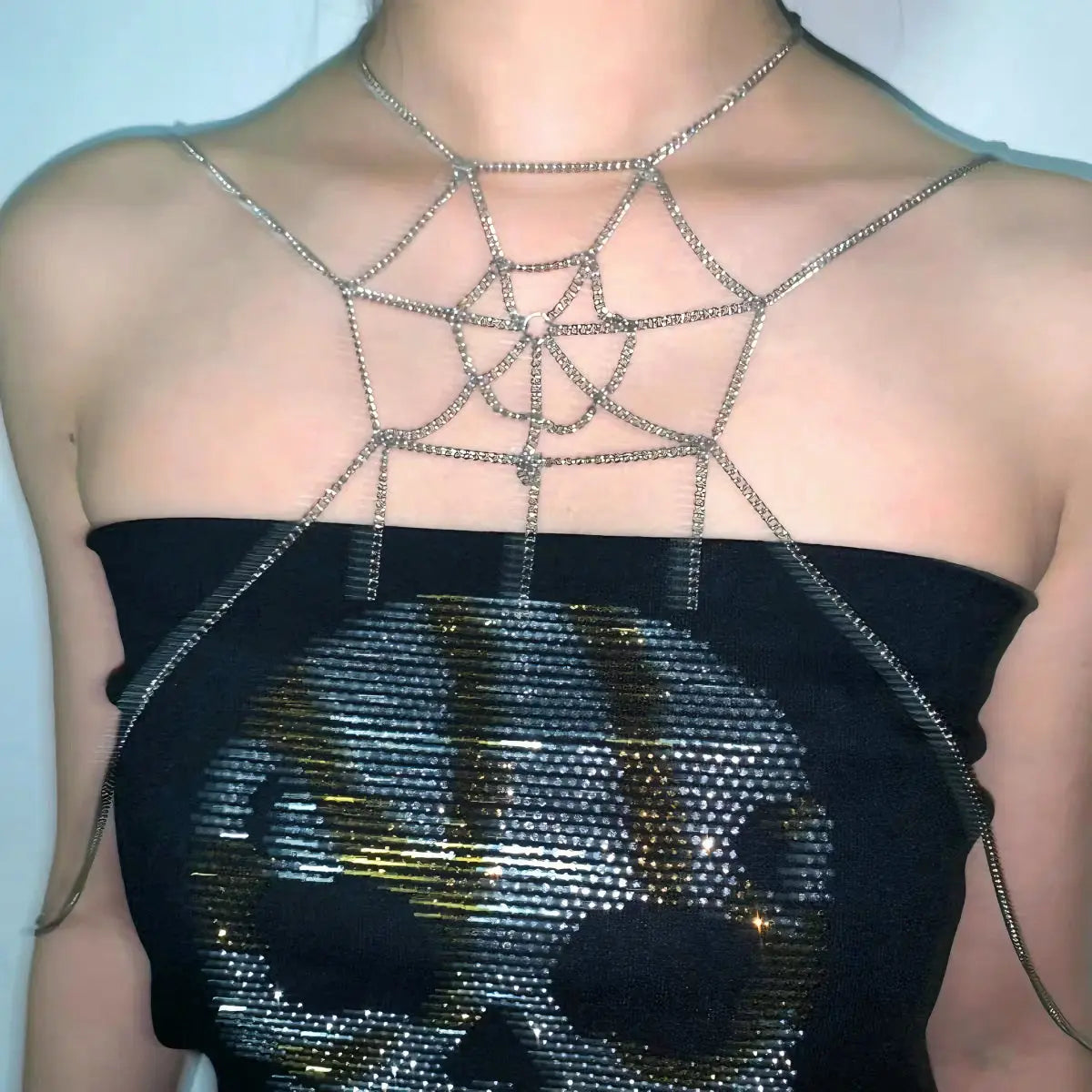 'Trapped' Punk Spider Web  Body Chain