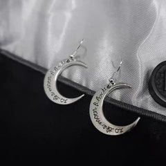 'Traveler' Goth Moon Shape Earrings