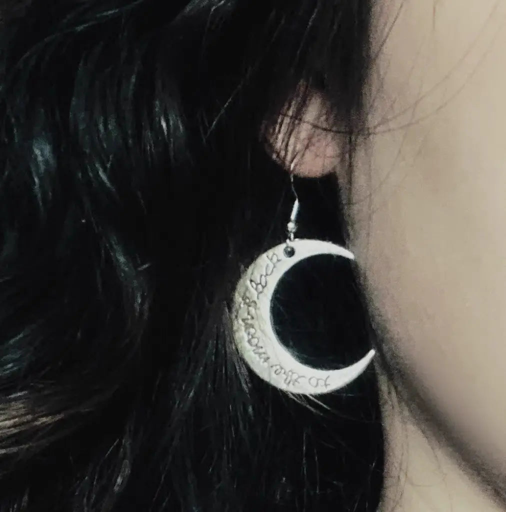 'Traveler' Goth Moon Shape Earrings