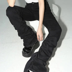 'Trust Issue' Punk Drawstring Bell- Bottom Pants