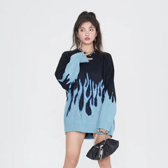 'Twin Flame' Oversized Flaming Sweaters