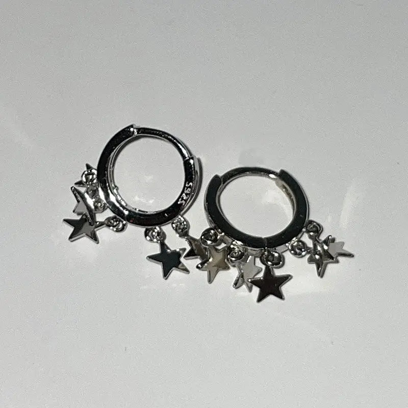 'Twinkle Star' Pendants Grunge Ear Hoop Earrings