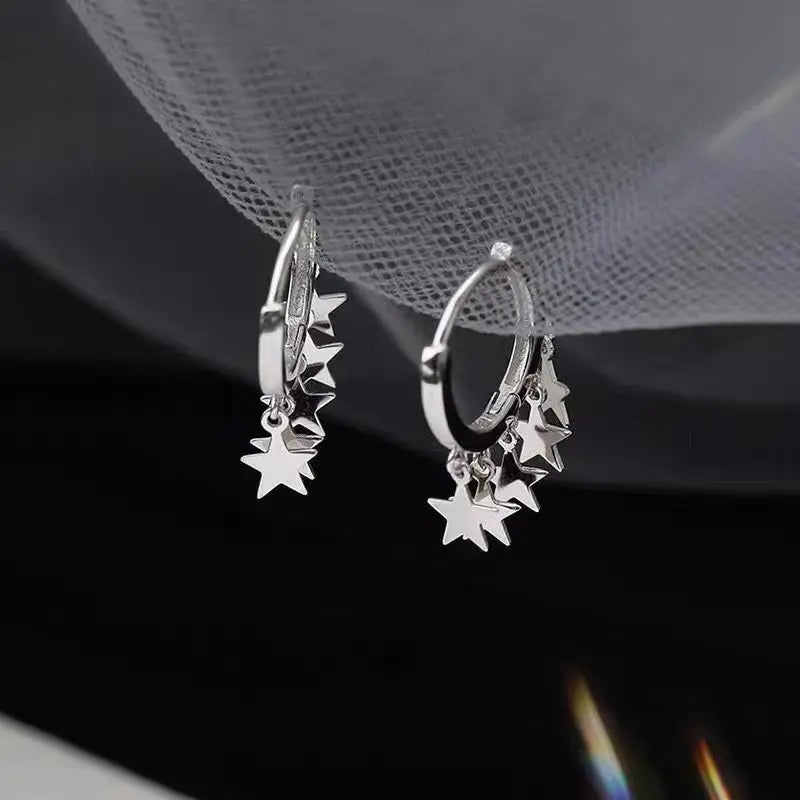 'Twinkle Star' Pendants Grunge Ear Hoop Earrings