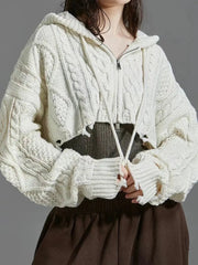 'White Night' Hooded Slimming Sweater Jacket