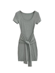 'Typa Girl' Streetstyle Basic Tie Up Nudy Dress