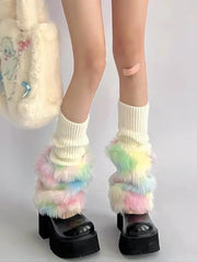 'Utopia' Pastel Pride Moth Fluffy Leg Warmers