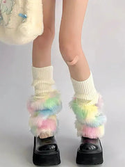 'Utopia' Pastel Pride Moth Fluffy Leg Warmers