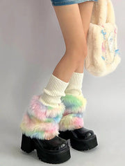 'Utopia' Pastel Pride Moth Fluffy Leg Warmers