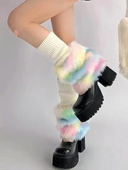 'Utopia' Pastel Pride Moth Fluffy Leg Warmers