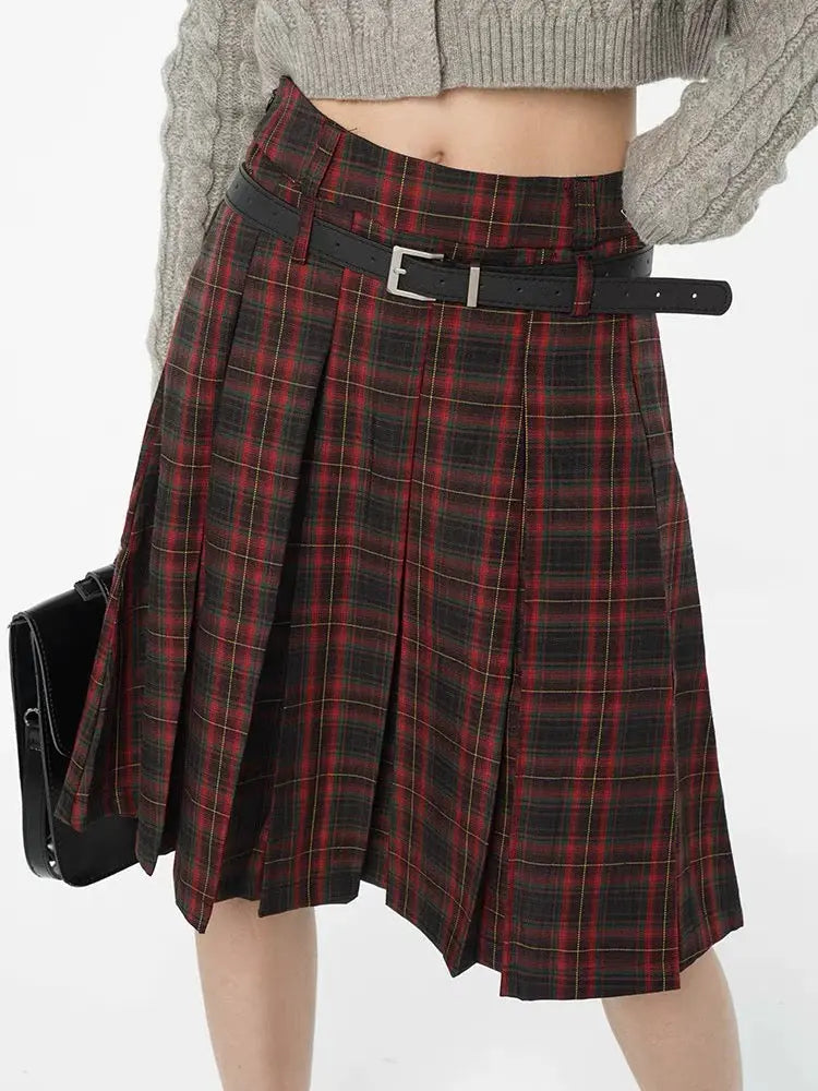 'Vampire High' Dark Red Checkerboard Skirt