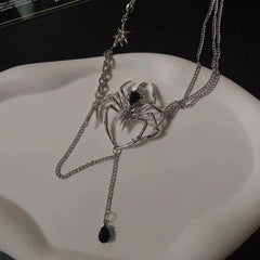 'Venomous' Punk Spider Metal Necklace