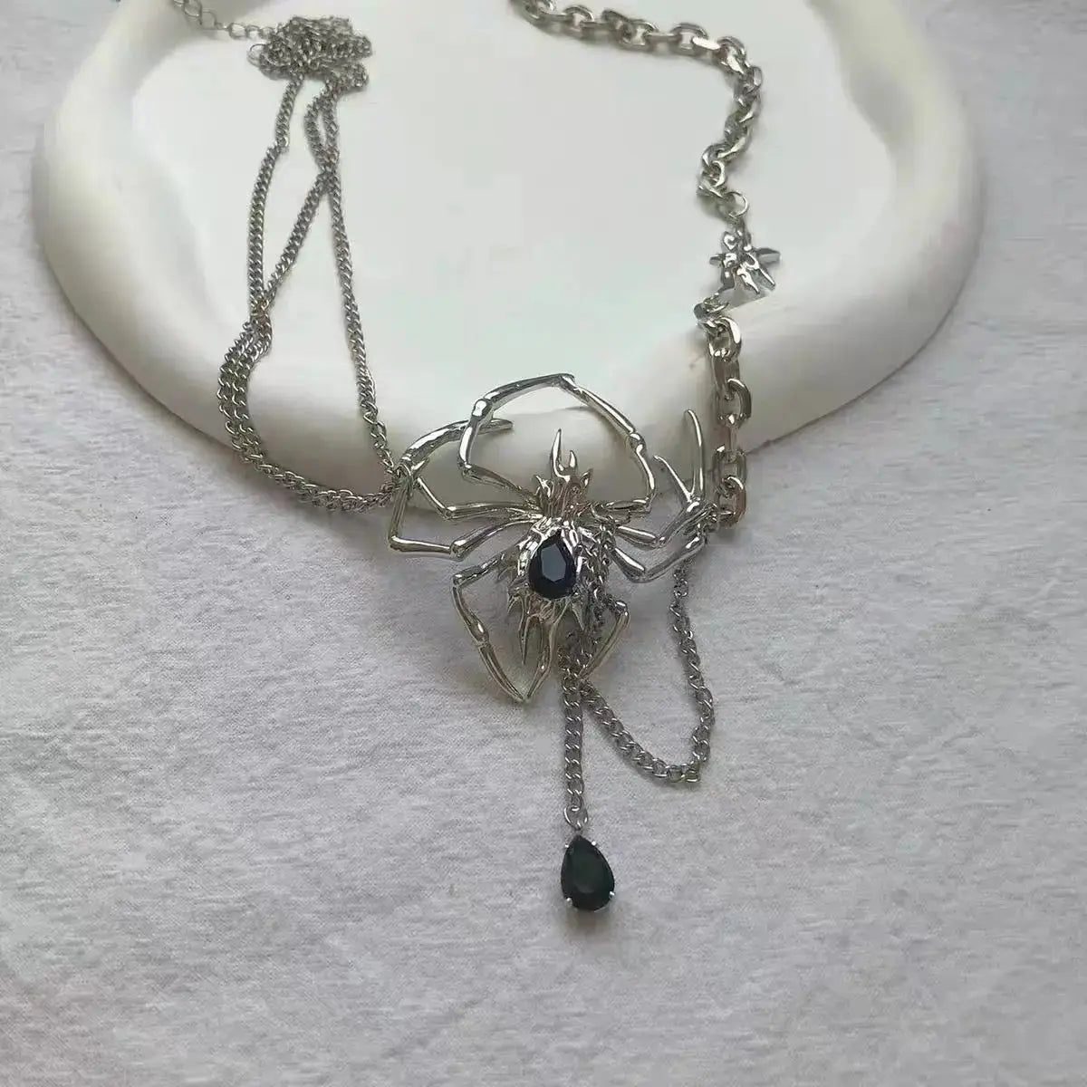 'Venomous' Punk Spider Metal Necklace