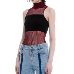 'Vessel' Knitted Turtleneck Halter Top