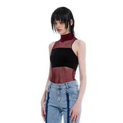 'Vessel' Knitted Turtleneck Halter Top