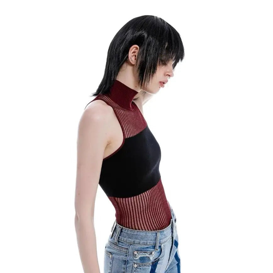 'Vessel' Knitted Turtleneck Halter Top