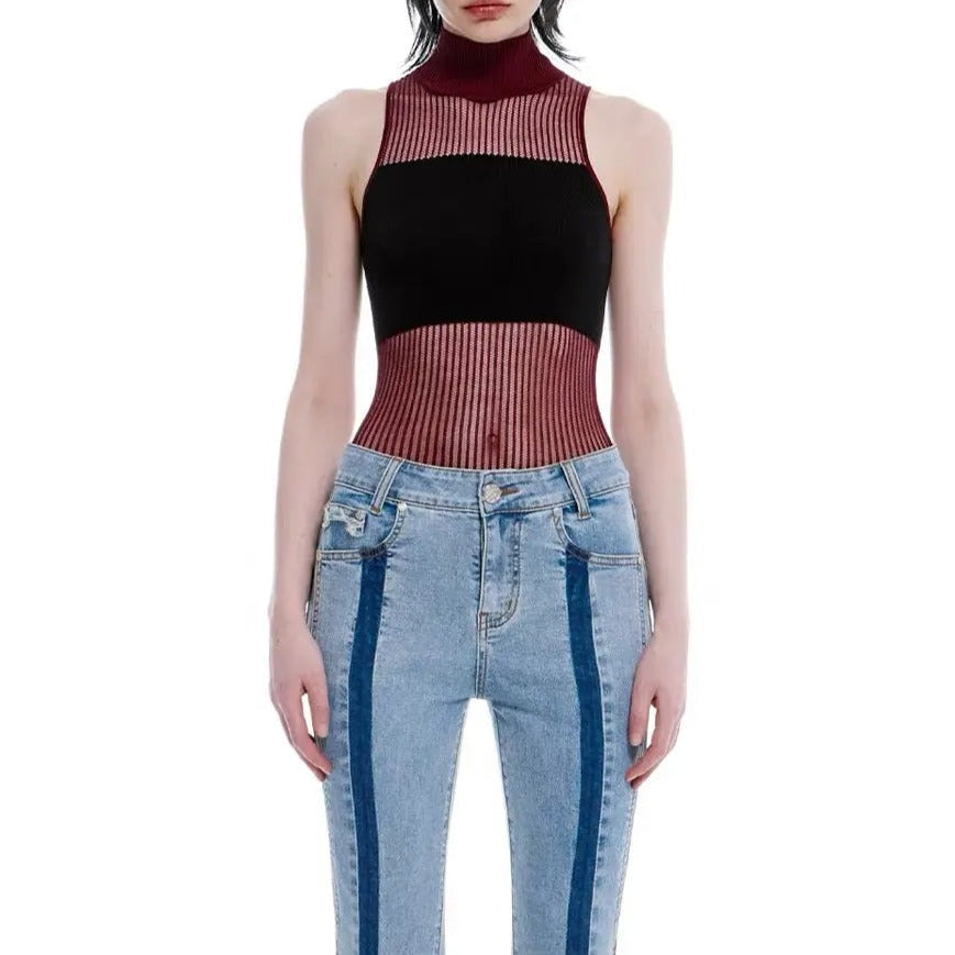 'Vessel' Knitted Turtleneck Halter Top