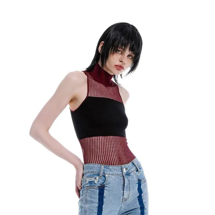 'Vessel' Knitted Turtleneck Halter Top