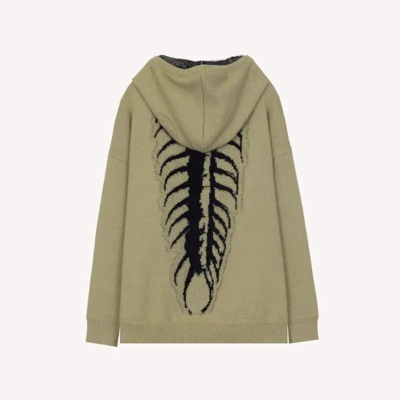 'Vine' Spine Knit Sweater Hoodie