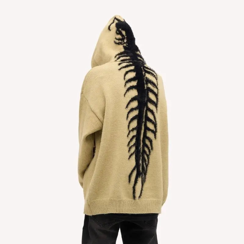 'Vine' Spine Knit Sweater Hoodie