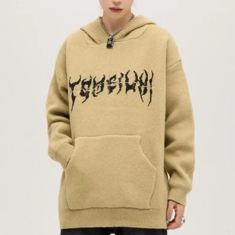 'Vine' Spine Knit Sweater Hoodie