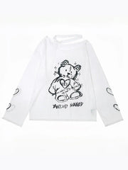 'Voodoo Bear' Harajuku Kawaii See-through Shirts