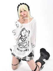 'Voodoo Bear' Harajuku Kawaii See-through Shirts