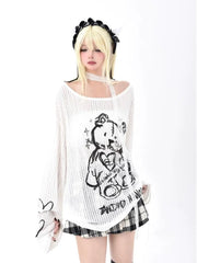 'Voodoo Bear' Harajuku Kawaii See-through Shirts