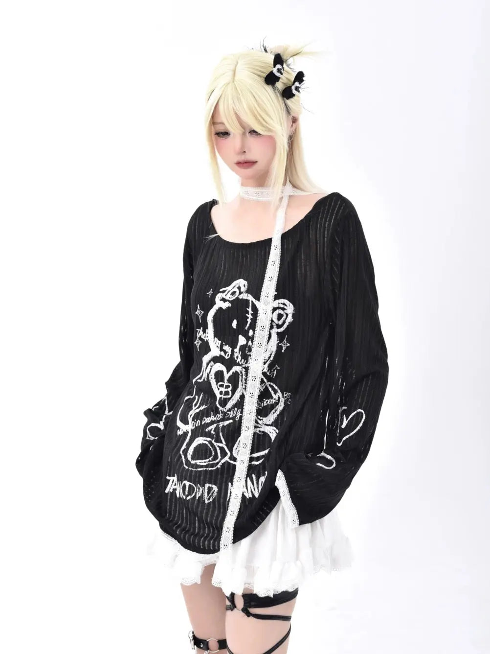 'Voodoo Bear' Harajuku Kawaii See-through Shirts