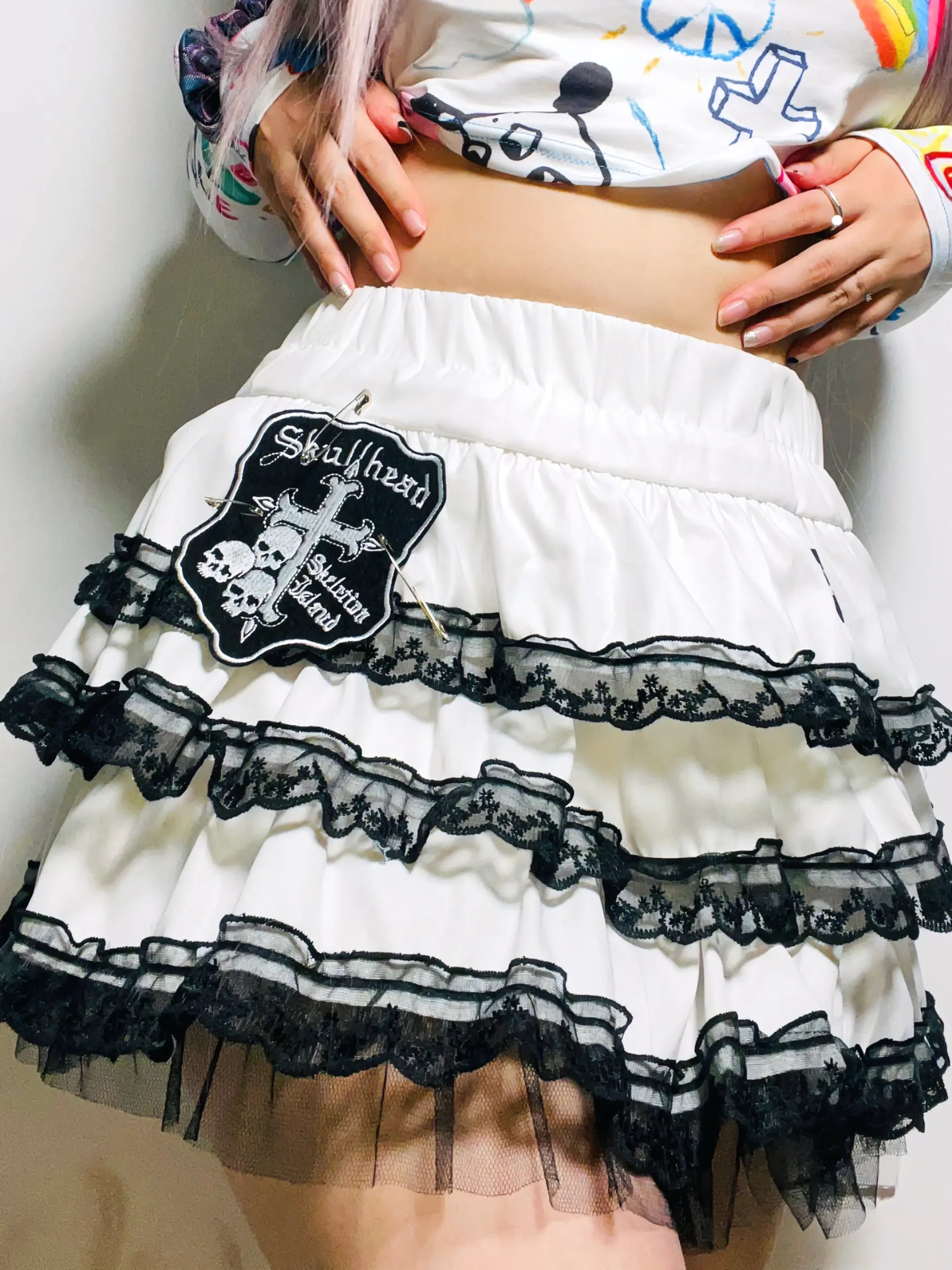 'Wanted' Harajuku Black & White Tutu Skirt