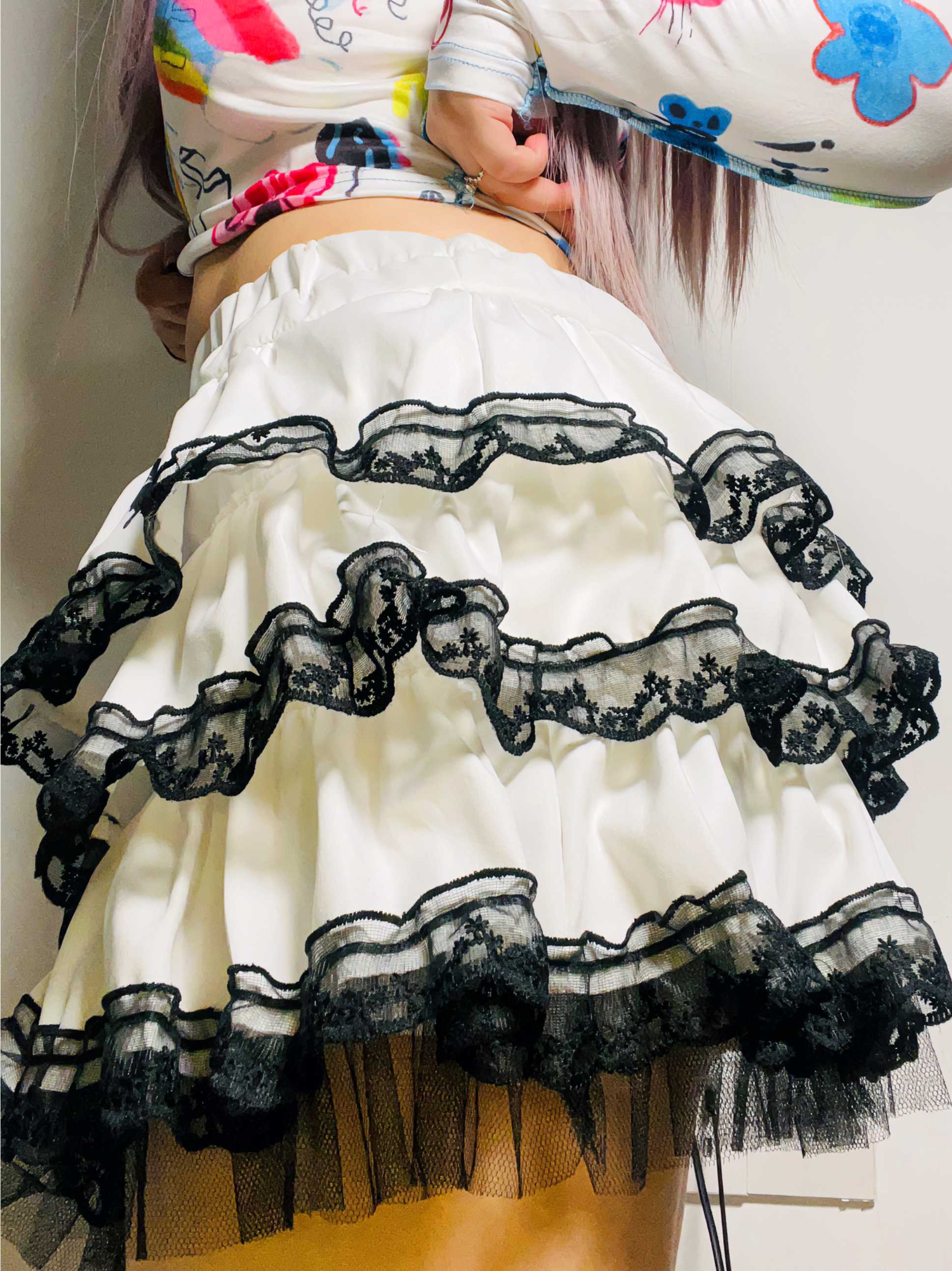 'Wanted' Harajuku Black & White Tutu Skirt