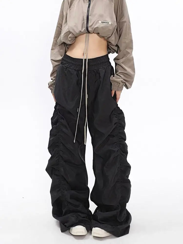 'Wave' Loose High Waist Ruched Pants