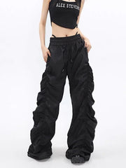 'Wave' Loose High Waist Ruched Pants