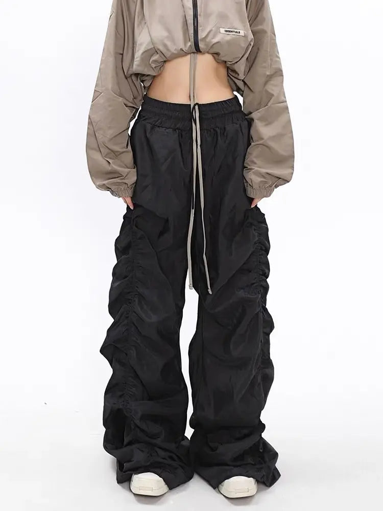 'Wave' Loose High Waist Ruched Pants