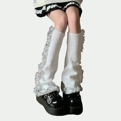 'Wavy' Y2k Solid Ruffle Leg Warmer