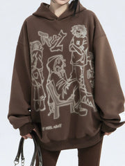 'Weeeee' Streetstyle Pink Graffiti  Oversized  Hoodie