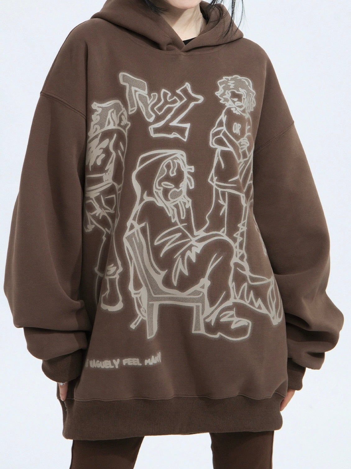 'Weeeee' Streetstyle Pink Graffiti  Oversized  Hoodie