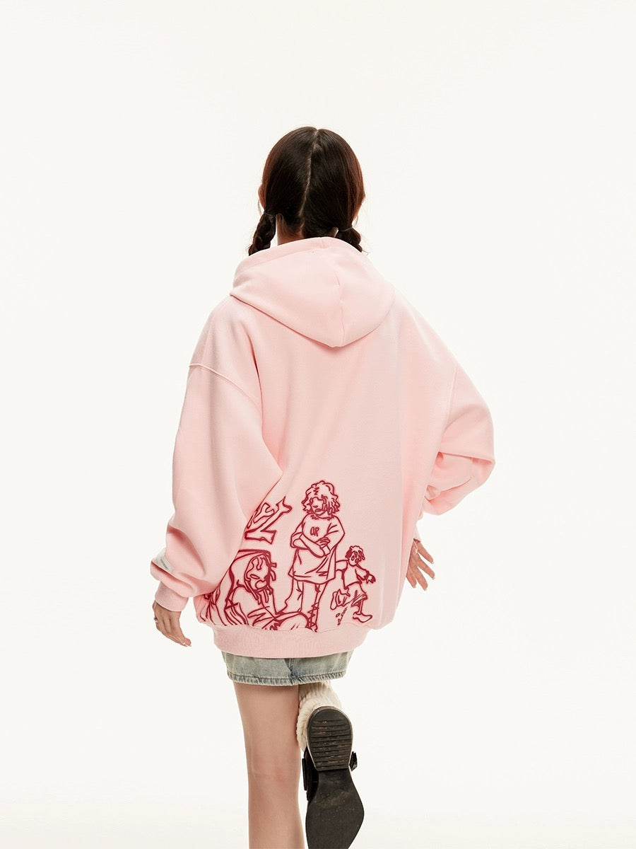 'Weeeee' Streetstyle Pink Graffiti  Oversized  Hoodie