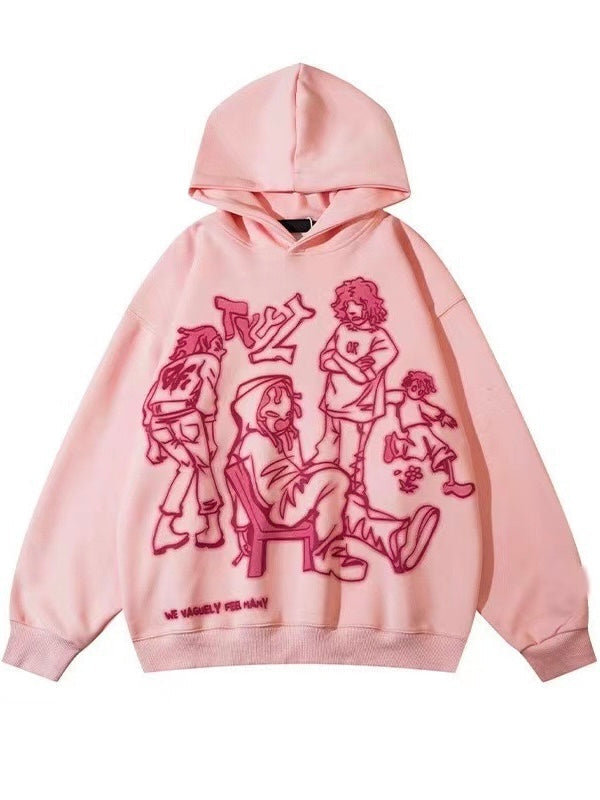 'Weeeee' Streetstyle Pink Graffiti  Oversized  Hoodie