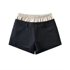 'Westside' Retro Streetstyle Low Waist 2 Pcs Shorts