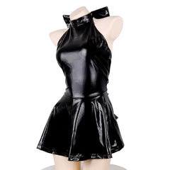 'Whip' Alt Halter-neck Patent Leather Dress