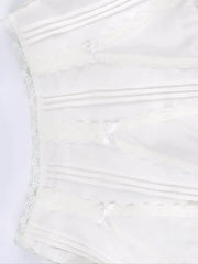 'White Dress' Low Waist Bow Tie Cottage Mini Skirt